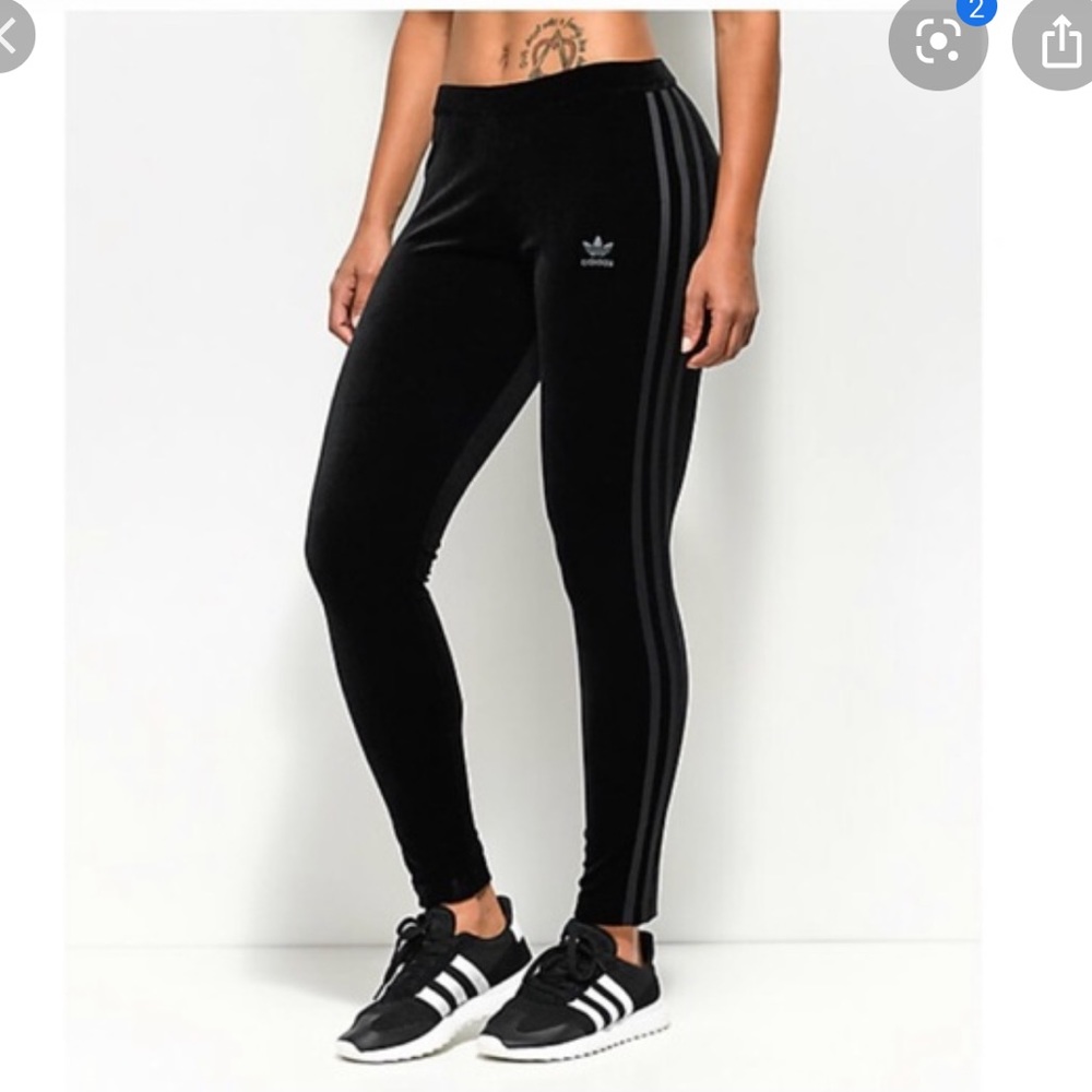Women’s Adidas Black Velvet Leggings